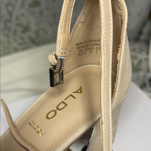 Aldo Tan and Silver Embellished Heels - Picture 6 of 14